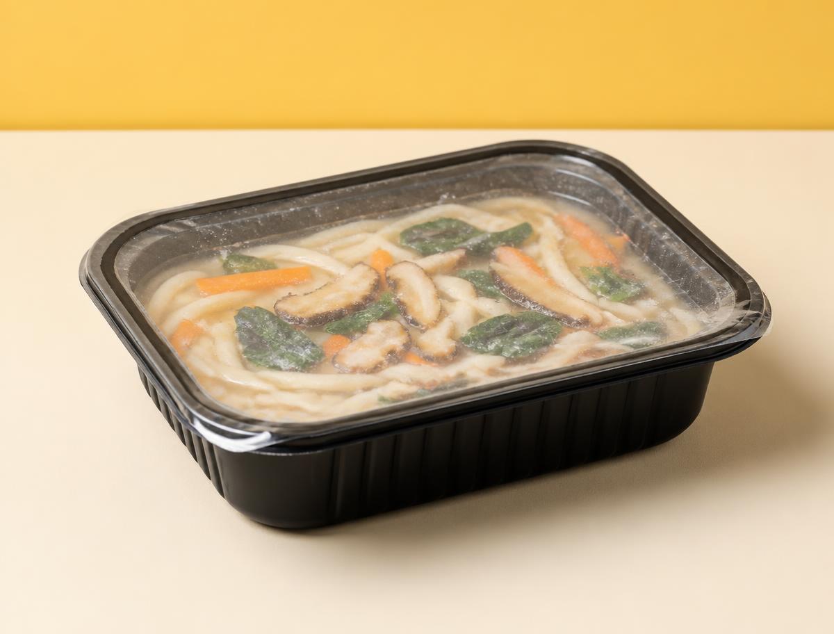 Frozen ready-to-eat noodle meal tray